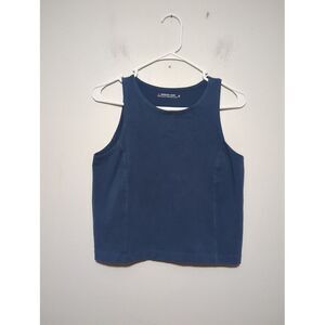 American Giant Womens Blue Activewear Sleeveless Top Shirt Yoga USA Made Size S